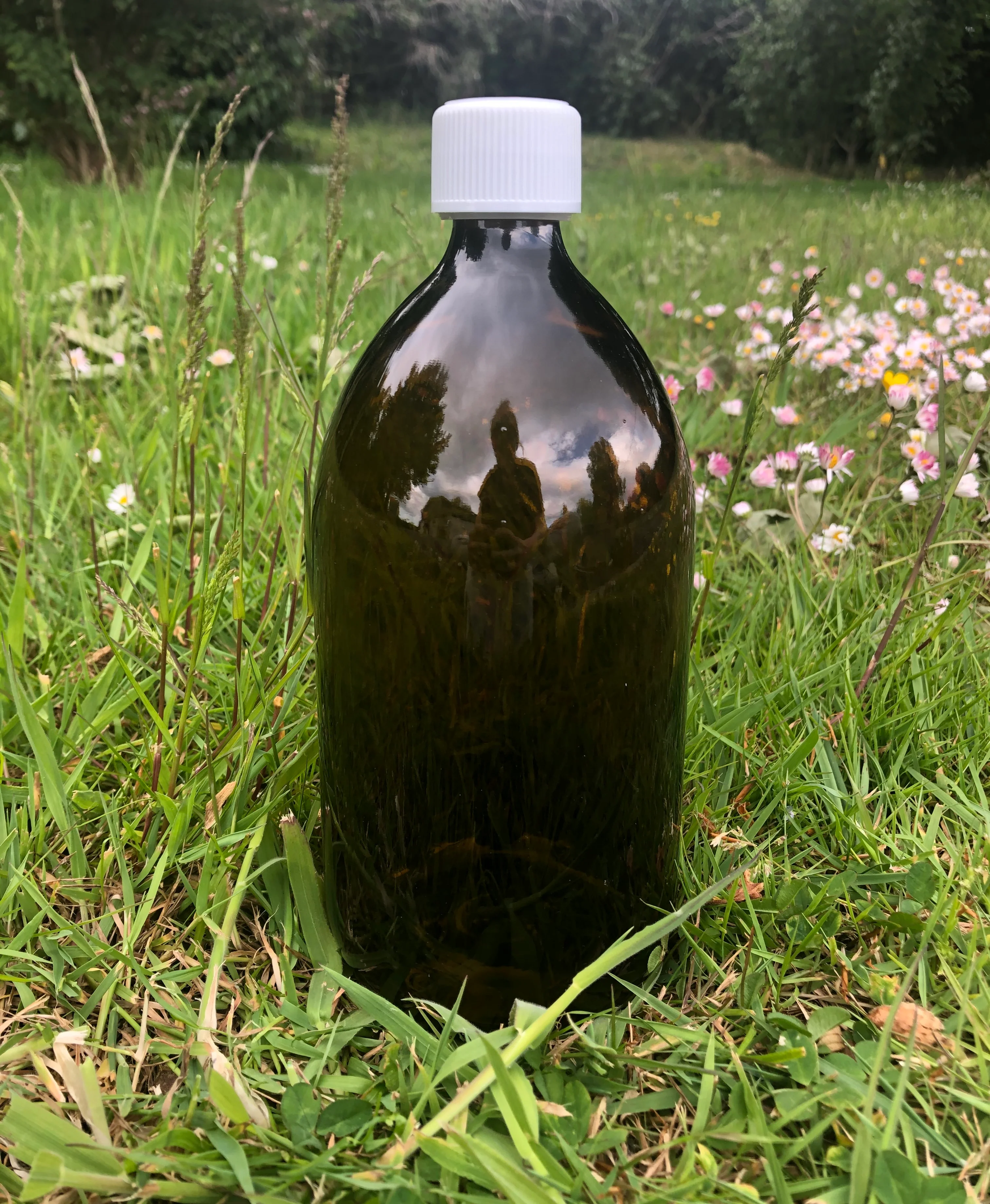 1000ml Medical Round Amber Glass Bottle - Image 5
