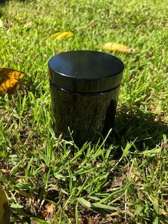 180ml Amber Glass Jar with Black Lid - Image 3