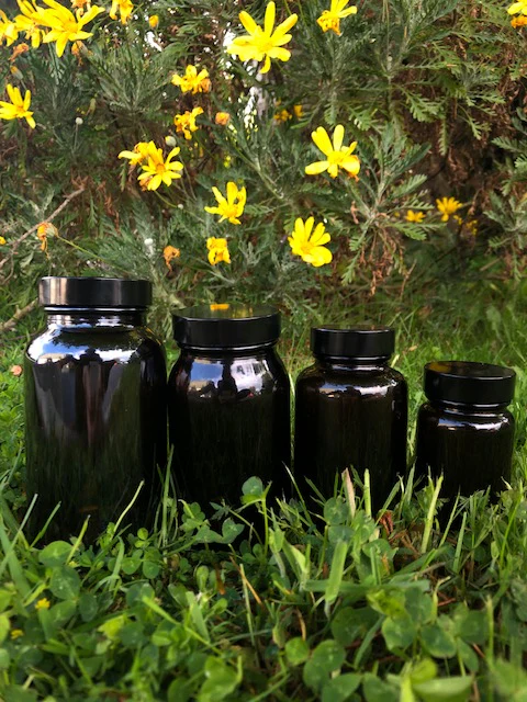 250ml Amber Glass Powder Jar (48mm neck) - Image 2