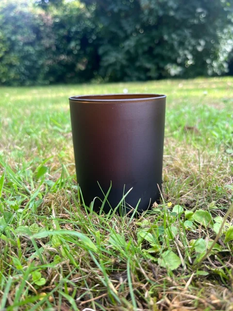300ml (30cl) Etched Amber Candle Glass