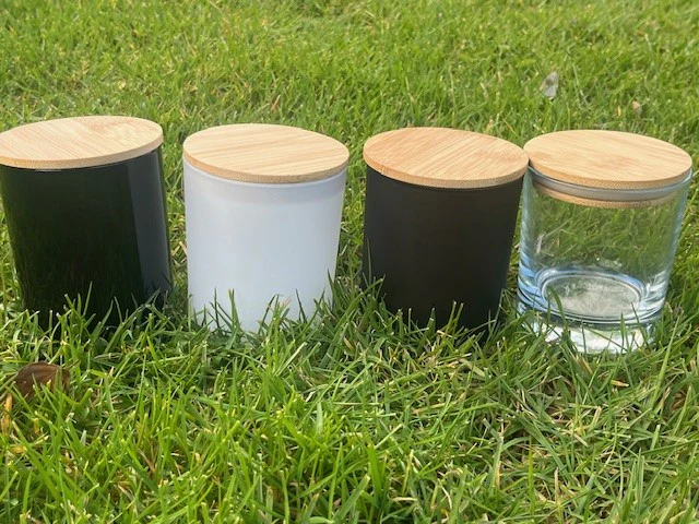 300ml (30cl) Etched Amber Candle Glass - Image 3