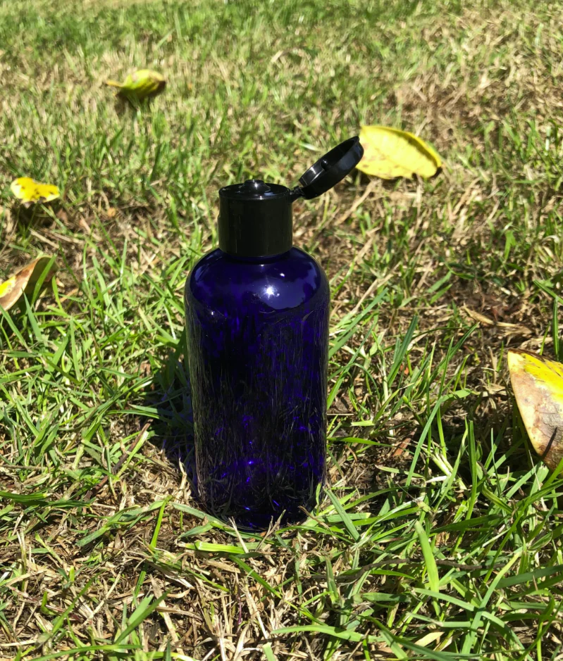 100ml Blue Boston Round (PET) Plastic Bottle - Image 2